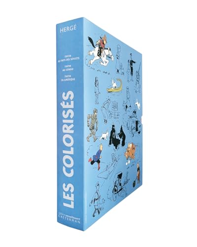 Coffret 3 volumes "Les colorisés" : Tintin en Amérique - Tintin au Congo - Tintin au pays des Soviets: édition Petit Vingtième colorisée von CASTERMAN